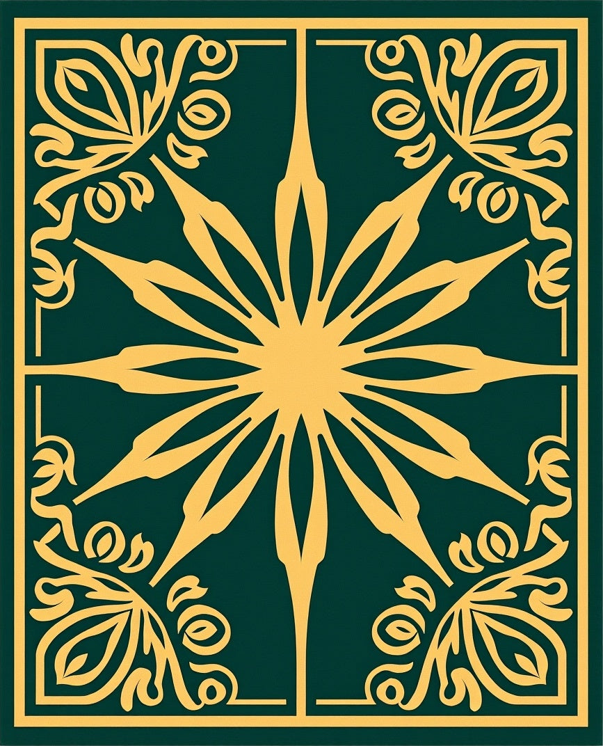 Golden Forest Starburst Medallion Rug