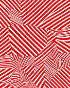 Bold Red Illusory Stripe Rug