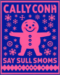 Pink Gingerbread Man Snowflakes Rug