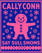 Pink Gingerbread Man Snowflakes Rug