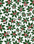 Festive Green Holly Berry Foliage Rug