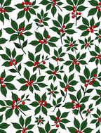 Festive Green Holly Berry Foliage Rug