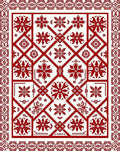 Crimson Medieval Floral Medallion Rug