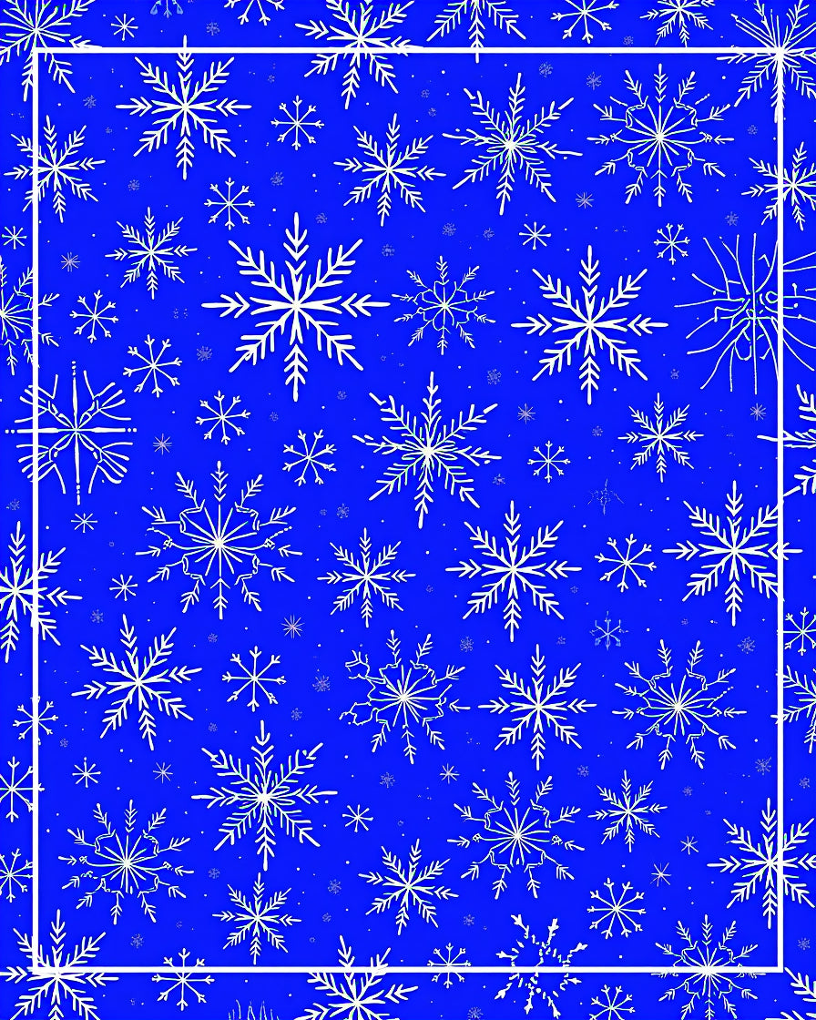 Charming White Snowflake Blue Field Rug