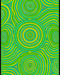 Vibrant Green Yellow Swirl Concentric Rug