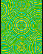 Vibrant Green Yellow Swirl Concentric Rug
