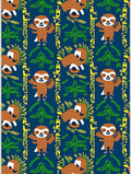 Cute Sloth Jungle Animals with Foliage Rug