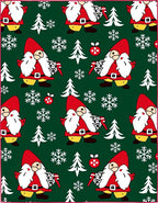 Festive Red Gnome Snowflake Forest Friends Rug