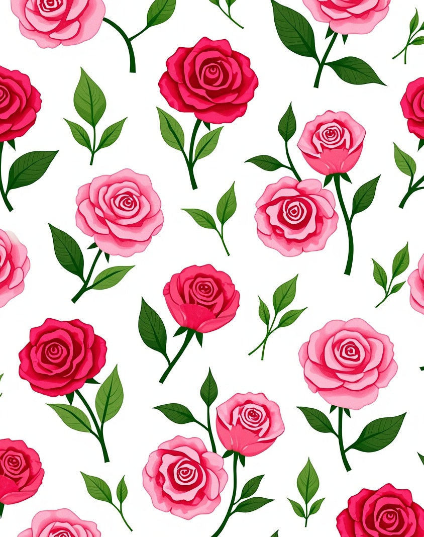 Romantic Pink Rose Garden Floral Rug