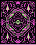 Neon Pink Green Forest Mandala Rug