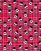 Red Plaid Cartoon Faces Rug