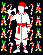 Christmas Candy Cane Figure Red White Rug