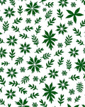 Deep Forest Green Botanical Collage Rug