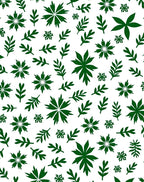 Deep Forest Green Botanical Collage Rug