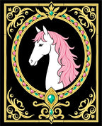Elegant White Unicorn Pink Mane Medallion Rug