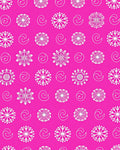 White Snowflake Swirl Pink Field Rug