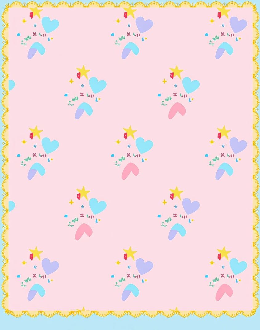 Pastel Hearts And Stars Meadow Rug