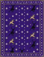 Deep Purple Reindeer Snowflake Border Rug