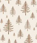 Brown Pine Trees Folk Art Rug