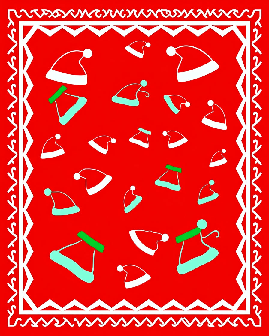 Red Christmas Santa Hat Scatter Rug