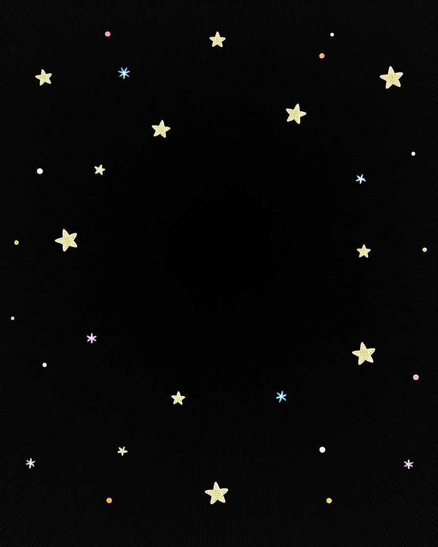 Whimsical Golden Starry Night Sky Rug