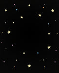 Whimsical Golden Starry Night Sky Rug
