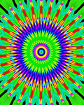 Vibrant Radial Green Sunburst Rug