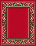 Classic Red Holly Bell Border Rug