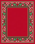 Classic Red Holly Bell Border Rug