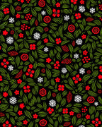 Red White Floral Foliage All Over Rug