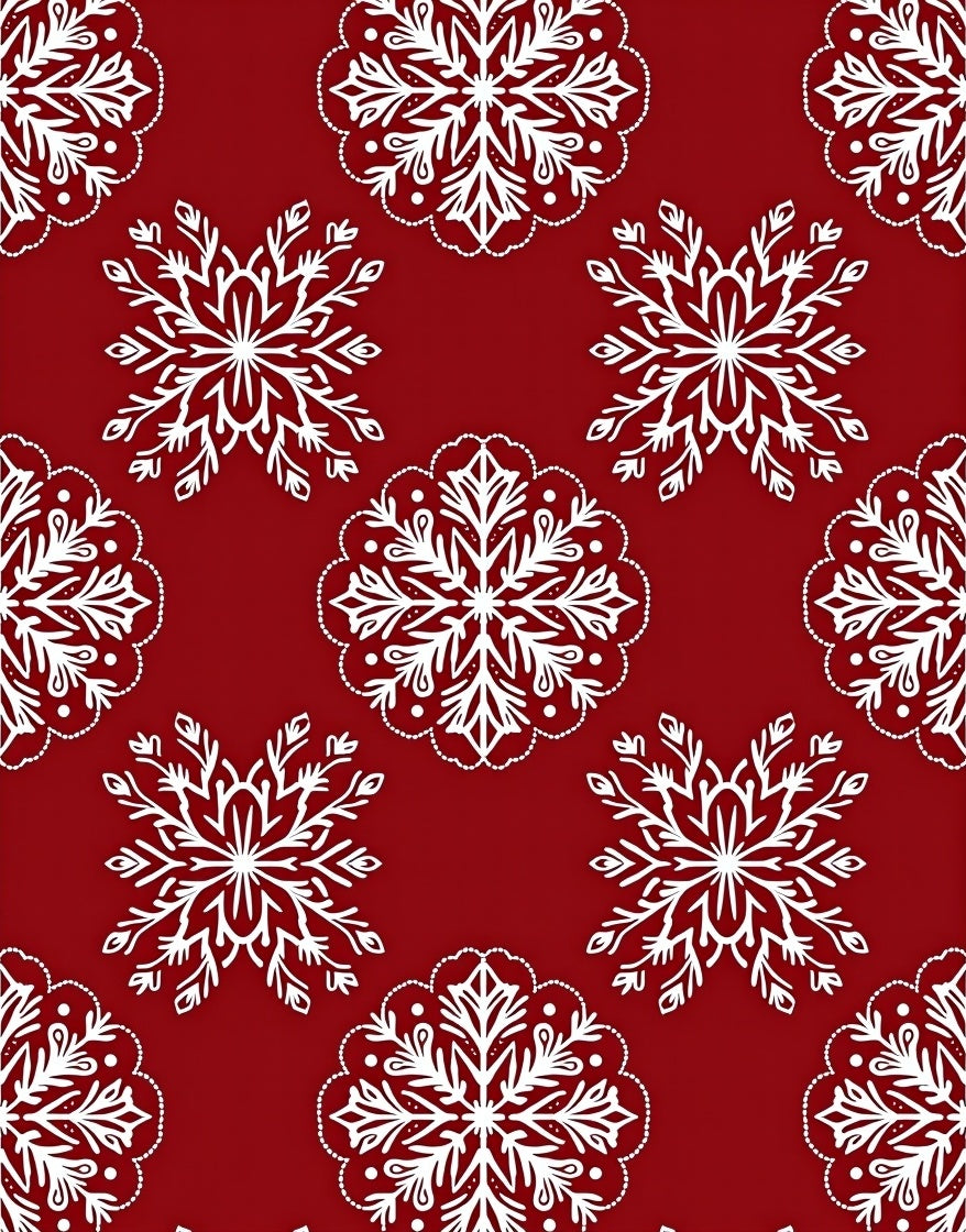 Crimson White Intricate Mandala Star Pattern Rug