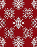 Crimson White Intricate Mandala Star Pattern Rug