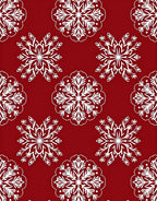 Crimson White Intricate Mandala Star Pattern Rug