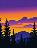 Sunset Mountain Pine Silhouette Vista Rug