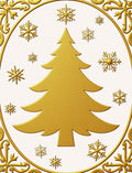 Golden Christmas Tree Snowflake Accents Rug
