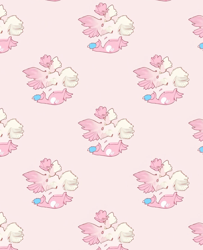 Sweet Pink Koi Fish Swirl Rug