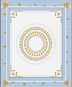 Golden Celestial Starburst Medallion Rug