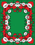 Festive Red Snowman Holly Border Rug