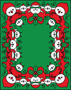Festive Red Snowman Holly Border Rug