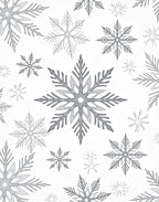 Silver Snowflake Cluster Artful Rug