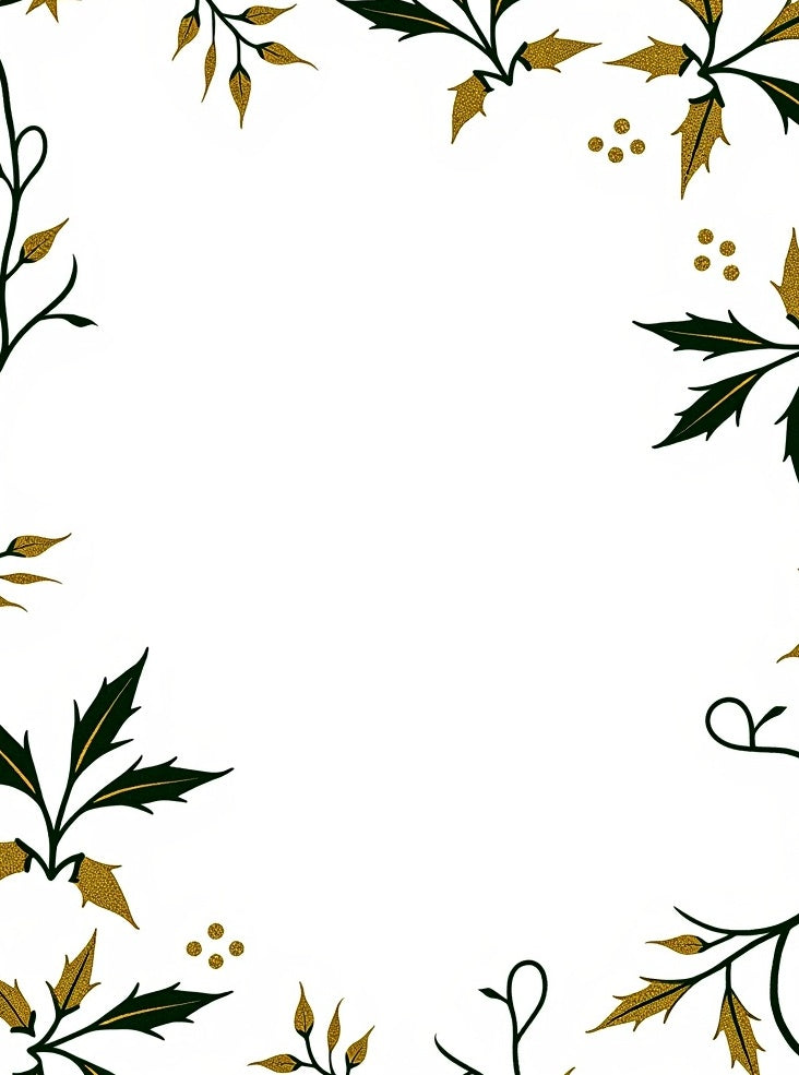 Gold leaf corner vine detail Rug