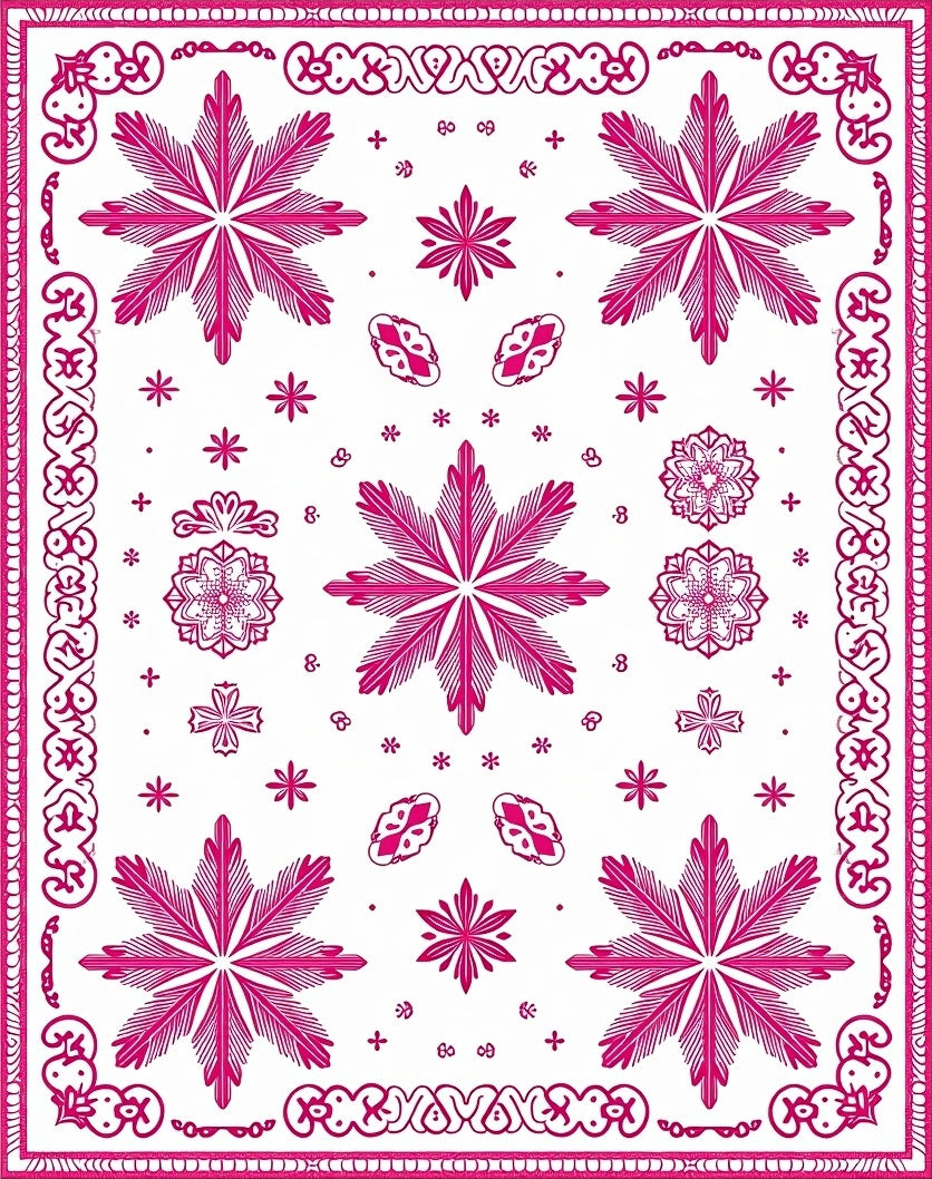 Bold Magenta Floral Starburst Rug