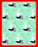 Mint Green Christmas Tree Snowfall Rug