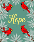 Red Cardinal Birds With Pine Branches Rug
