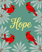 Red Cardinal Birds With Pine Branches Rug