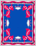 Bold Red Pink Blue Floral Medallions Rug
