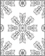 Monochromatic Art Deco Floral Radial Rug