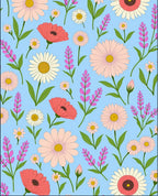 Coral Pink Daisy Lavender Field Rug
