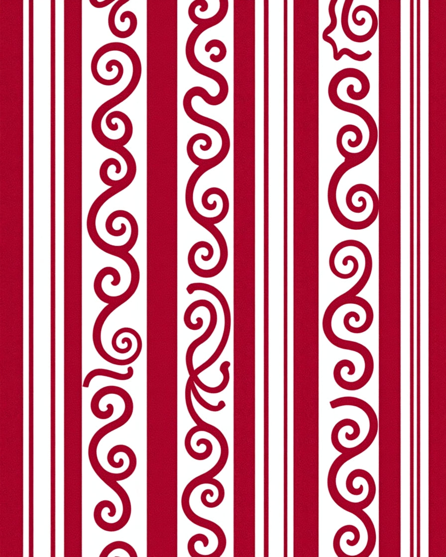 Crimson Swirl Stripe Vertical Rug