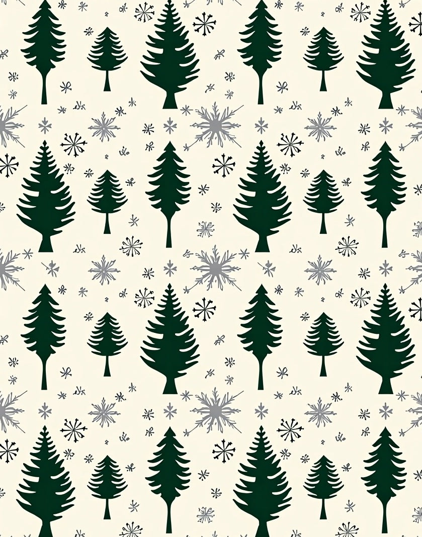 Forest Pine Snowflake Repeat Rug